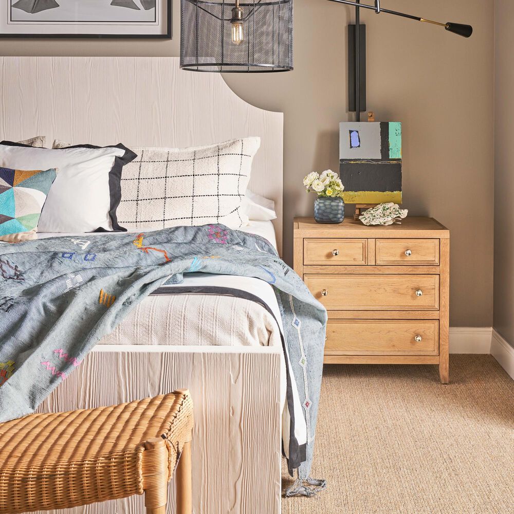 Universal Furniture Weekender King Panel Bed with Two Nightstands in Sand Dune, , large