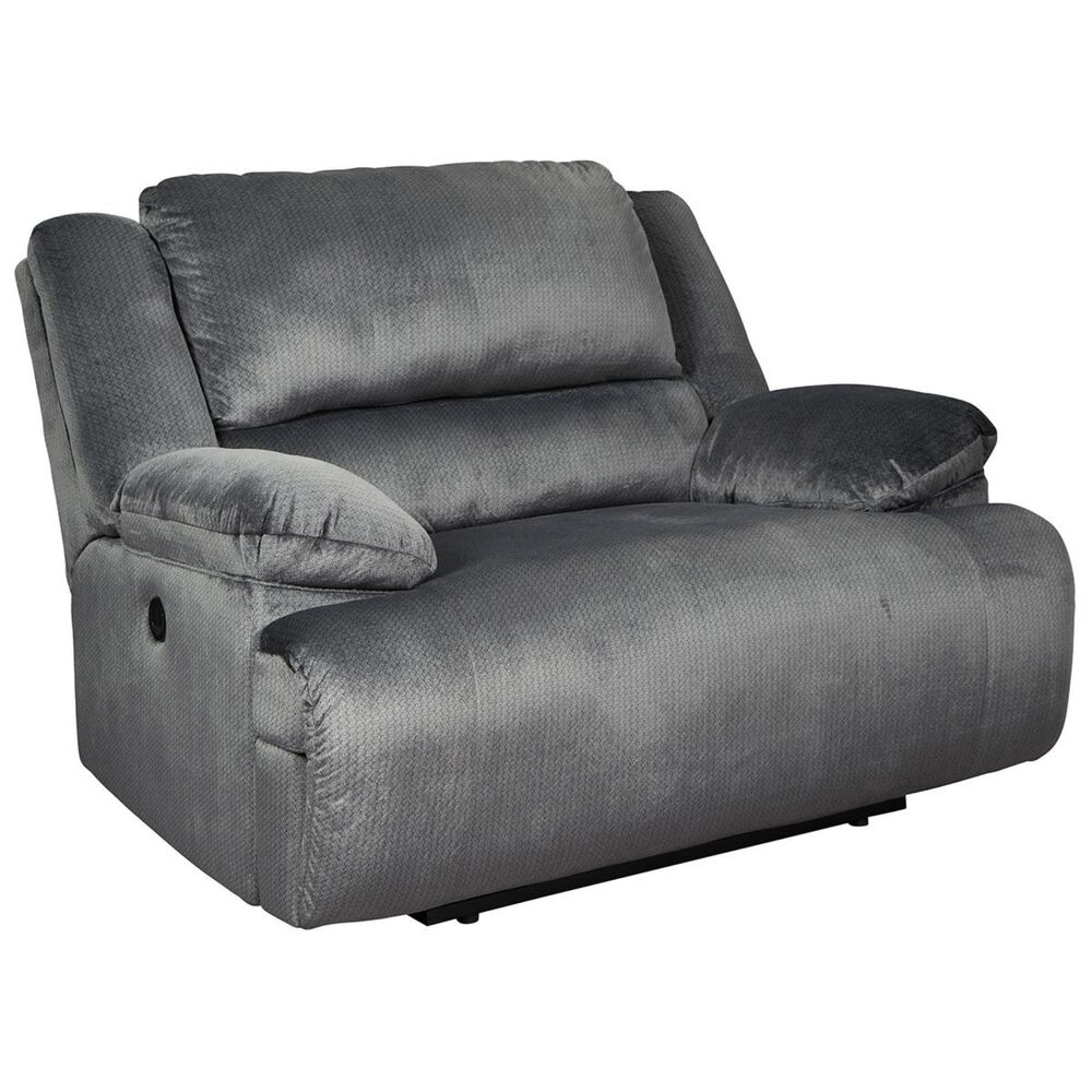 Signature Design by Ashley Clonmel Wall Wide Seat Recliner in Charcoal, , large
