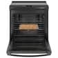 GE Profile 30" Smart Slide-In Electric Rang in Black Stainless Steel, , large