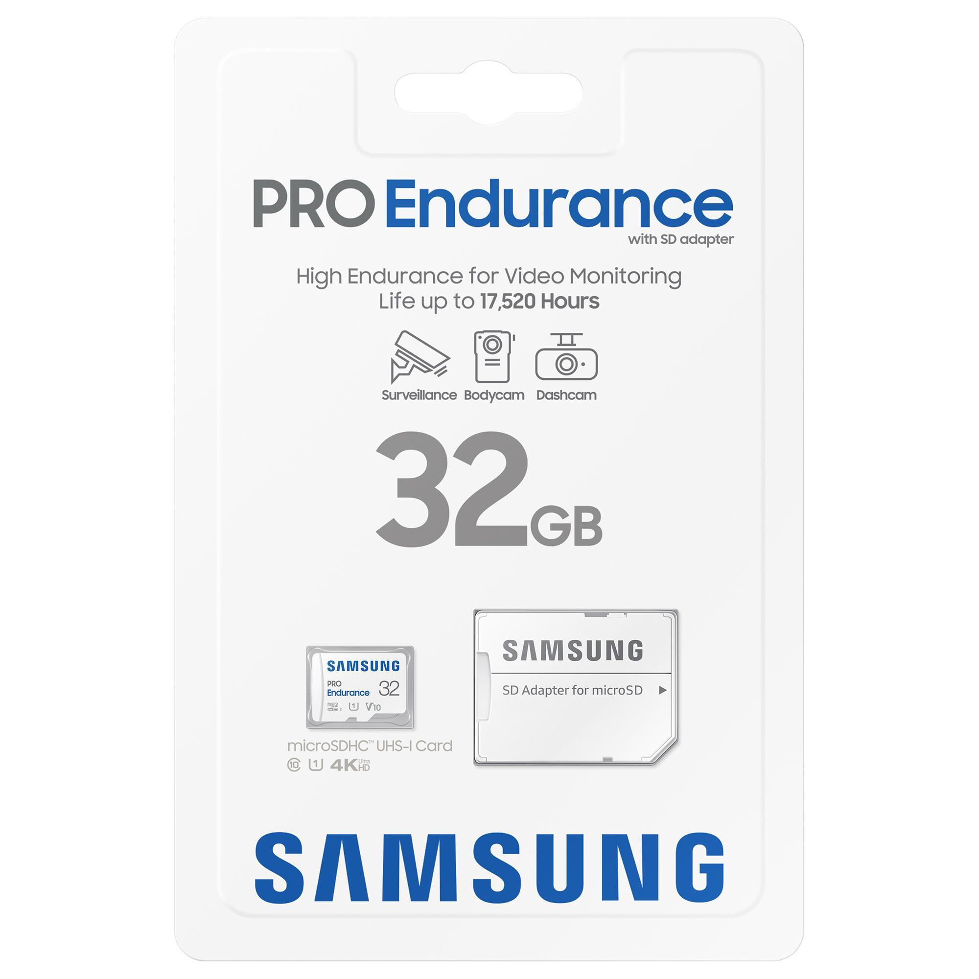 Samsung PRO Endurance microSDXC Memory Card 32GB in White NFM