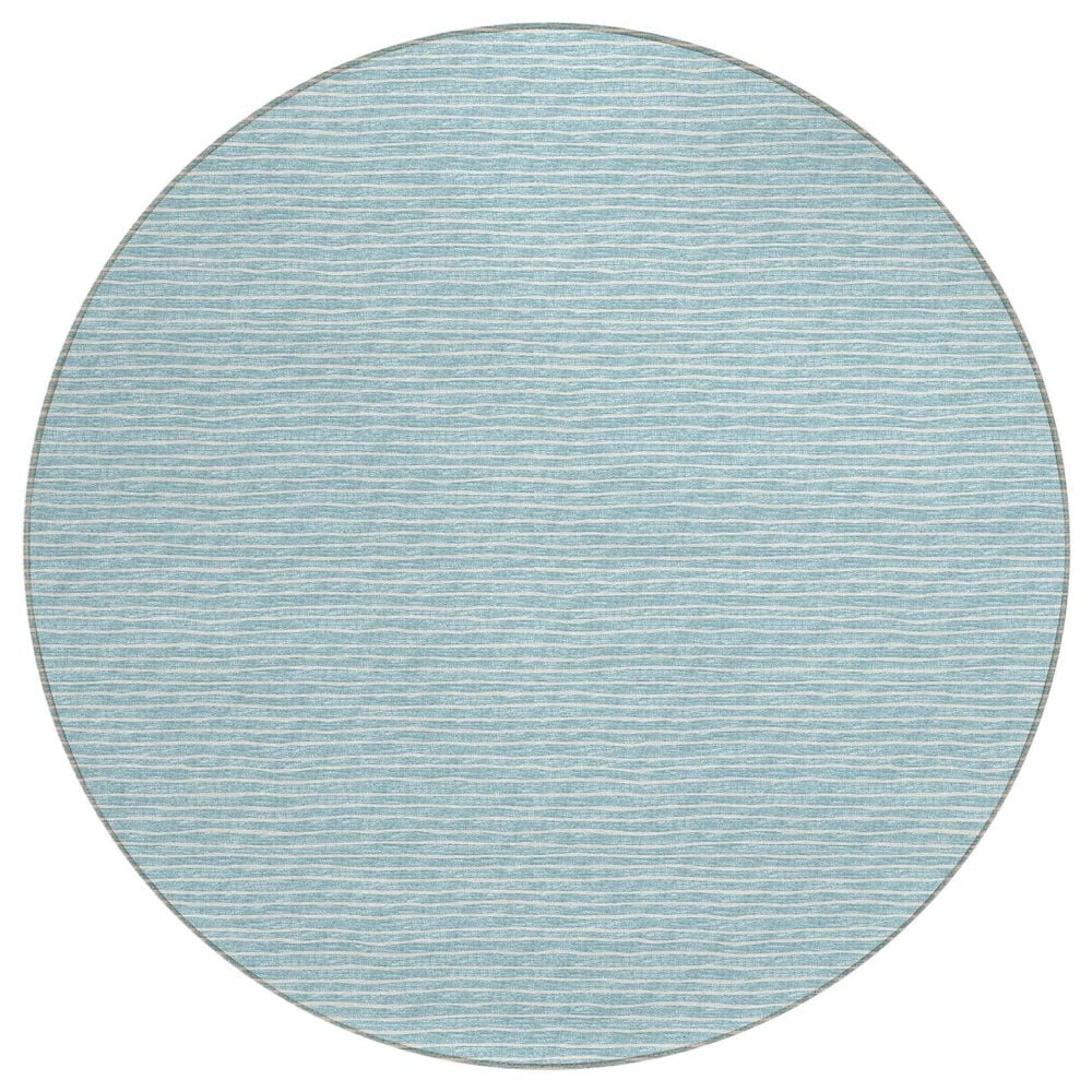 Dalyn Rug Company Laidley 4" Round Sky Blue Indoor/Outdoor Area Rug, , large