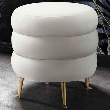 Tov Furniture Ladder Ottoman in Cream Velvet, , large