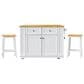 HOMLUX 3-Piece 48" Kitchen Island Set in White, , large