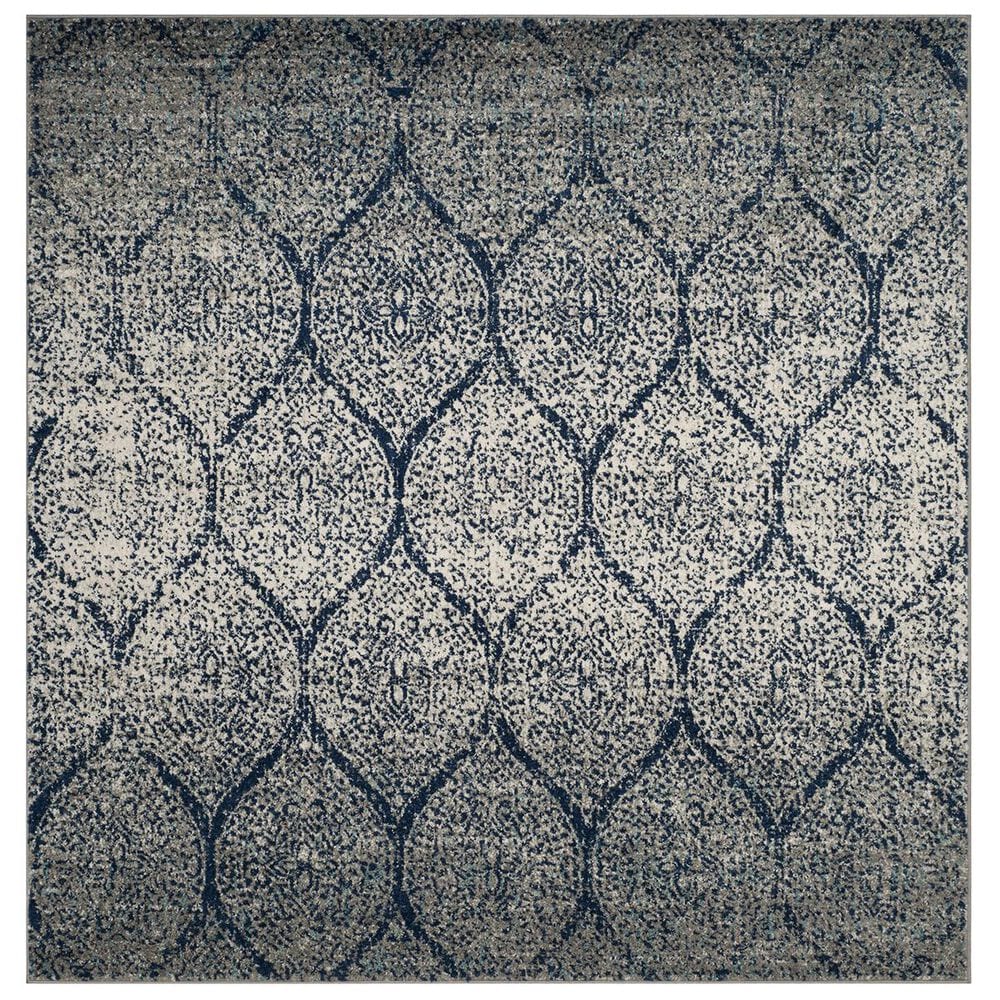 Safavieh Madison MAD604G-5SQ 5" Square Navy/Silver Area Rug, , large