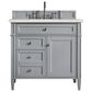 James Martin Vanities Brittany 36" Single Bathroom Vanity in Urban Gray with 3 cm Lime Delight Quartz Top and Rectangular Sink, , large