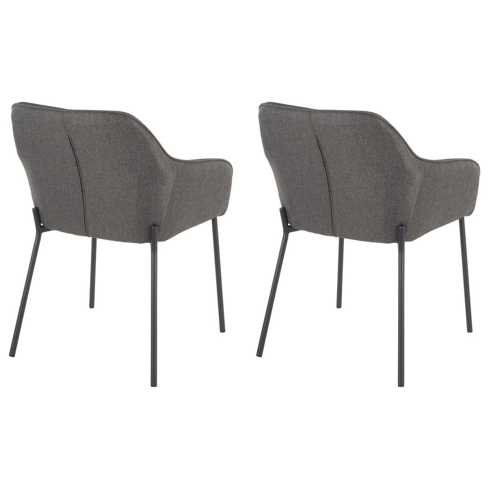 LumiSource Daniella Arm Chair with Charcoal Cushion in Black (Set of 2), , large