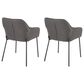 LumiSource Daniella Arm Chair with Charcoal Cushion in Black (Set of 2), , large