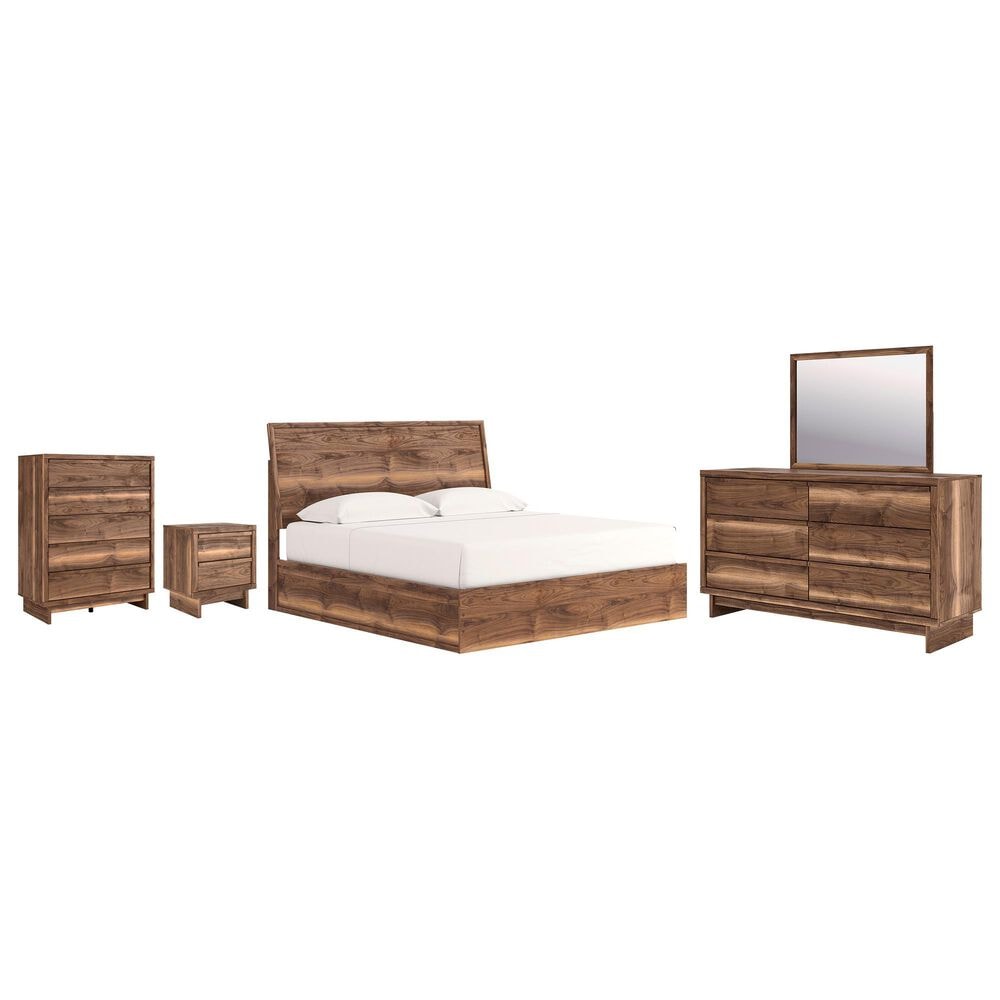 Ashley Chirason 5-Piece King Platform Bedroom Set in Brown, , large