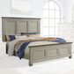 Mayberry Hill Farmington King Panel Bed in Washed Stone and Medium Brown, , large