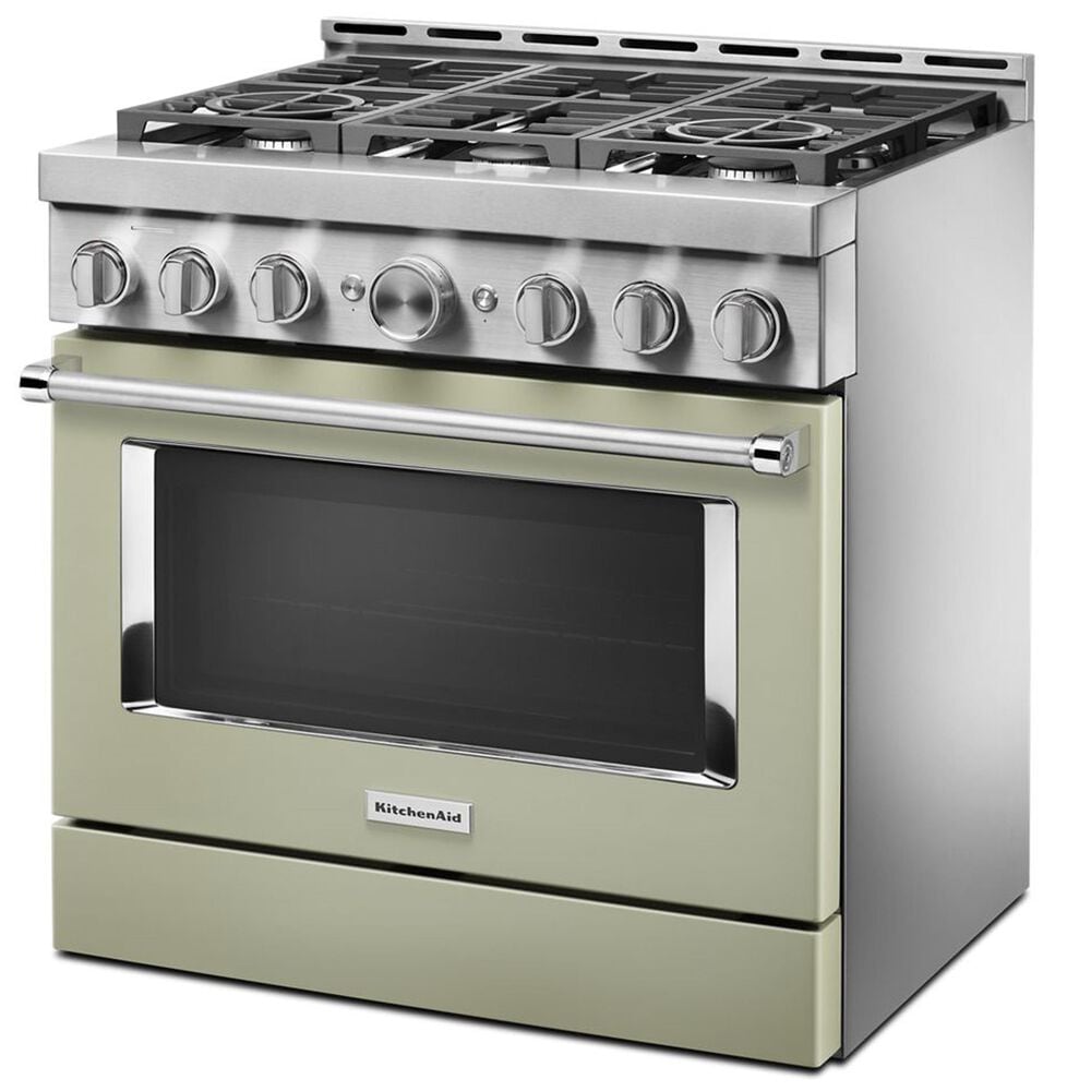 KitchenAid 36&quot; Slide-In Gas True Convection Range with Self-Cleaning in Avocado Cream, , large