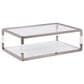 Urban Home Jasper Coffee Table in Polish Stainless Steel and Clear, , large