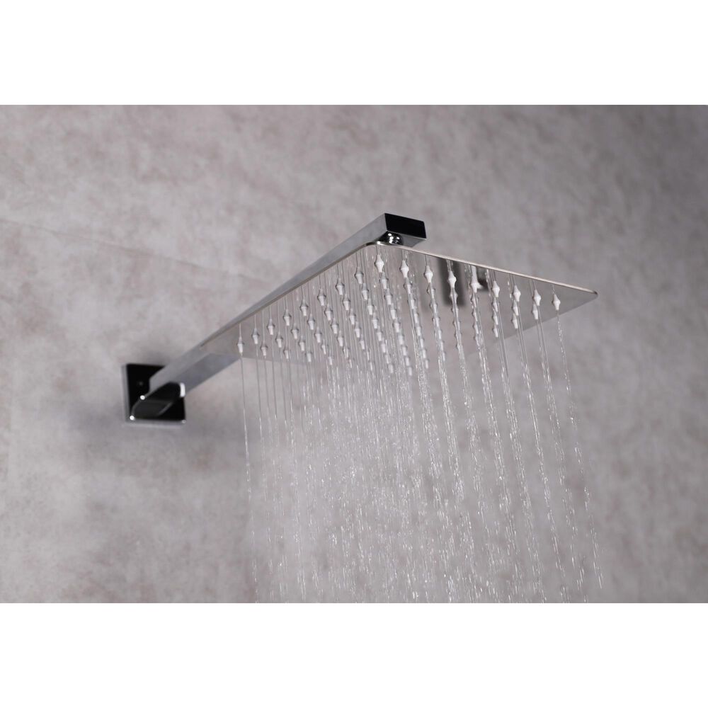 Lexora Home Monte Celo 8" Square Rain Shower and Handheld in Chrome, , large