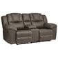 Ashley Lowilla Manual Double Reclining Loveseat with Console in Driftwood, , large