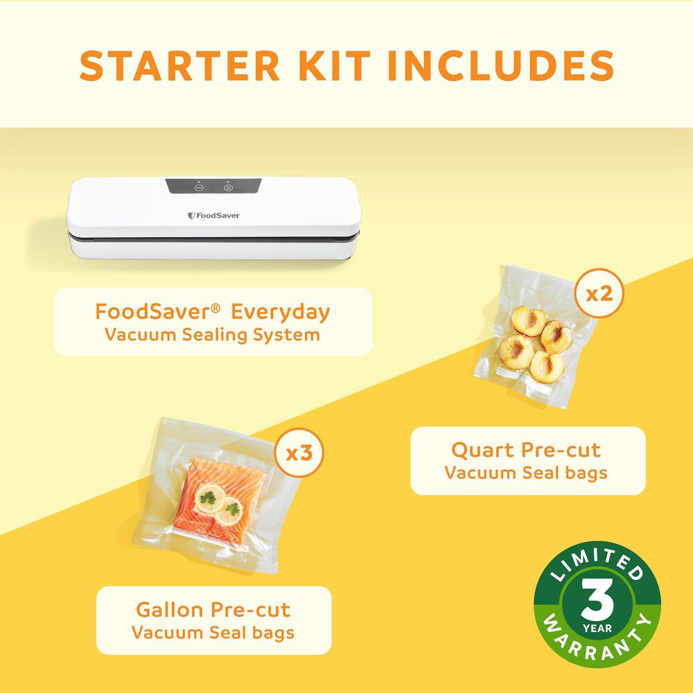 FoodSaver Everyday Vacuum Sealer with Precut Bags in White, , large