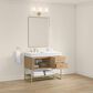 37B Mauri 42" Single Bathroom Vanity with Metal Base in Warm Oak with High-Profile 4" White Composite Stone Top, , large