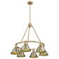 Golden Lighting Orwell 6-Light Chandelier with Aged Brass Shade in Brushed Champagne Bronze, , large