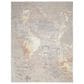 Nourison Silk Shadows 7"9" x 9"9" Grey, Gold, Brown and Ivory Area Rug, , large