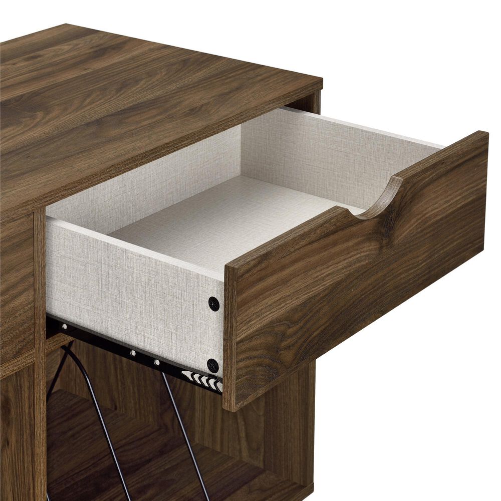 DHP Concord 40&quot; Turntable Stand with Drawers in Florence Walnut, , large