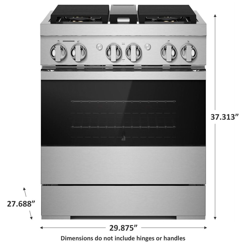 JennAir Noir 30&quot; Dual-Fuel Professional Range in Stainless Steel, , large