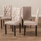 Baxton Studio Gardner Side Chair with Beige Upholstered in Dark Brown (Set of 4), , large