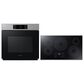 Samsung Bespoke 30" Single Electric Wall Oven with Convection in Stainless Steel & 36" Electric Cooktop in Stainless Steel, , large
