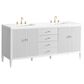James Martin Vanities Myrrin 72" Double Vanity in Bright White with 3 cm White Zeus Quartz Top, , large