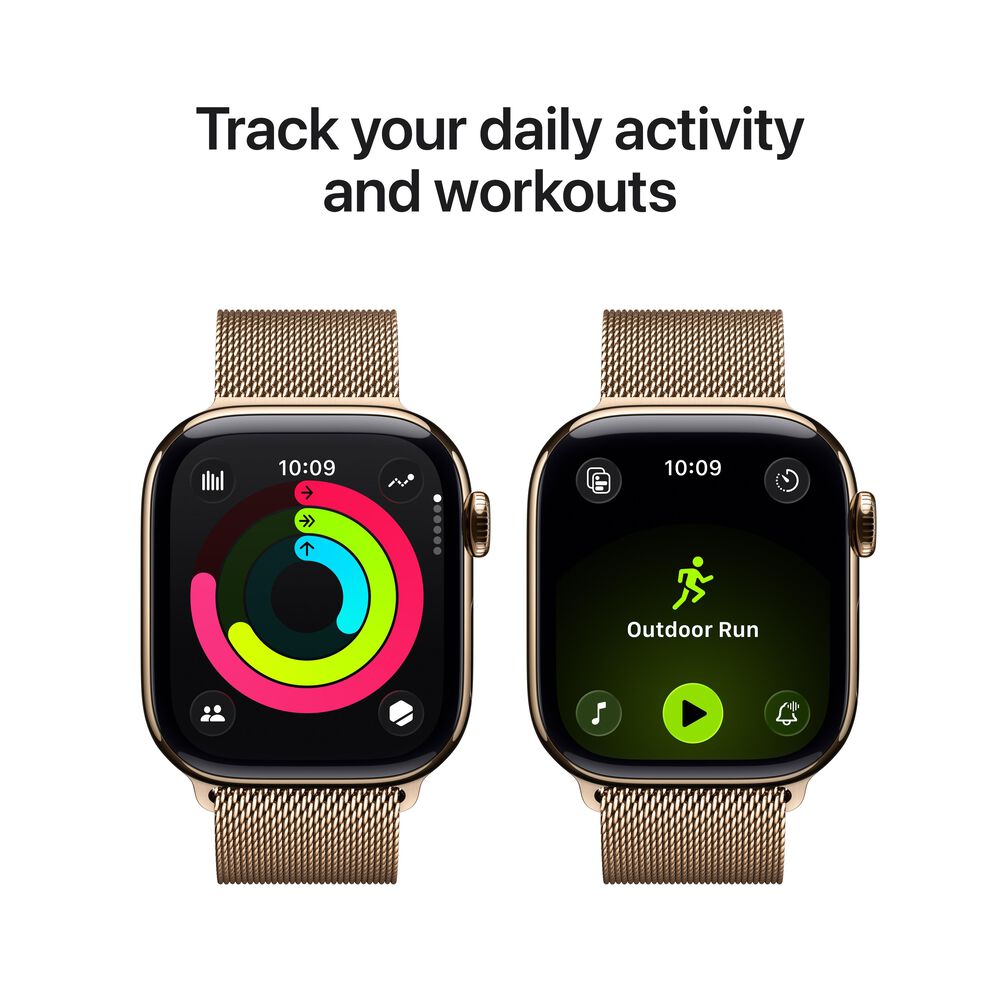 Apple Watch Series 11 &#40;GPS+Cellular&#41; 42mm Gold Titanium Case with Gold Milanese Loop - Gold - &#40;2025&#41;&#40;Pre-Order&#41;, , large