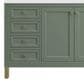 James Martin Vanities Chicago 60" Single Bathroom Vanity in Smokey Celadon with Single Hole 3 cm White Zeus Quartz Top and Rectangular Sink, , large
