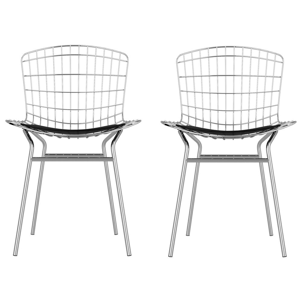 Dayton Madeline 2-Piece Chair with Seat Cushion Set in Silver/Black, , large