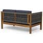 Hearth and Haven Laurel 4-Piece Outdoor Chat Set with Teak Coffee Table in Dark Gray, , large