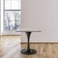 Leisuremod LeisureMod Verve Collection 27 Square Dining Table, Black Base with Laminated White Marbleized Top, , large