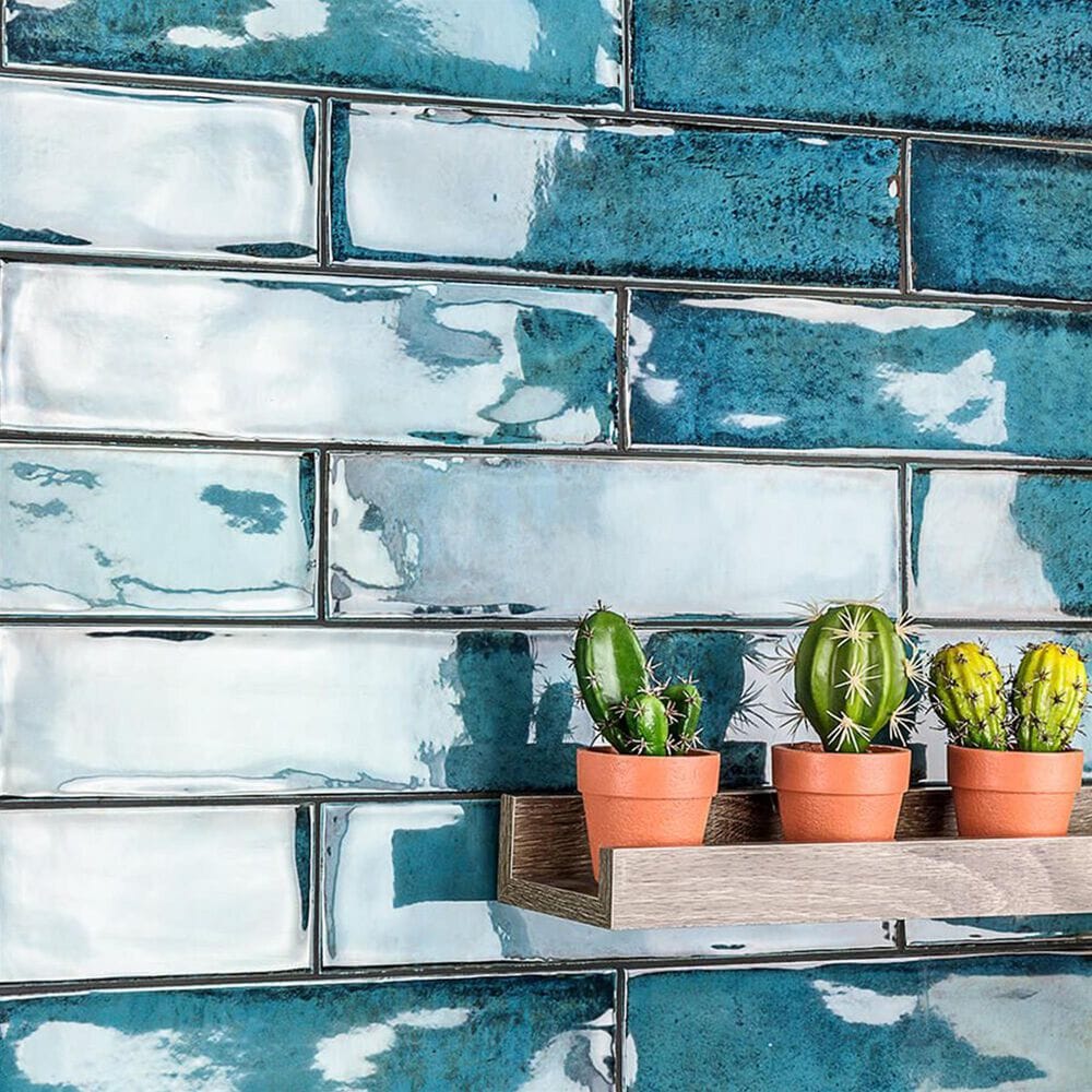 Soho Studio Alchimia Blue 3&quot; x 12&quot; Ceramic Tile, , large