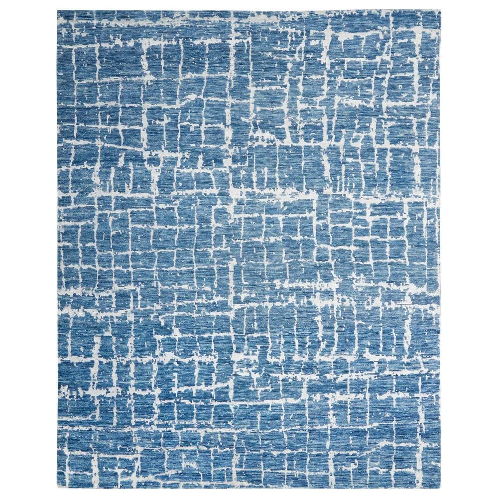 Nourison Luna 9"9" x 13"9" Blue and Silver Area Rug, , large