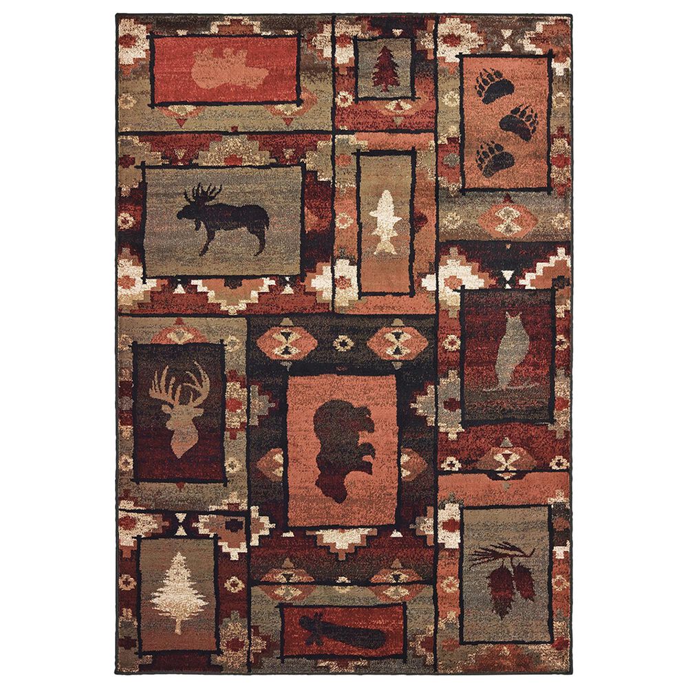 Oriental Weavers Woodlands 9601D 9"10" x 12"10" Brown Area Rug, , large