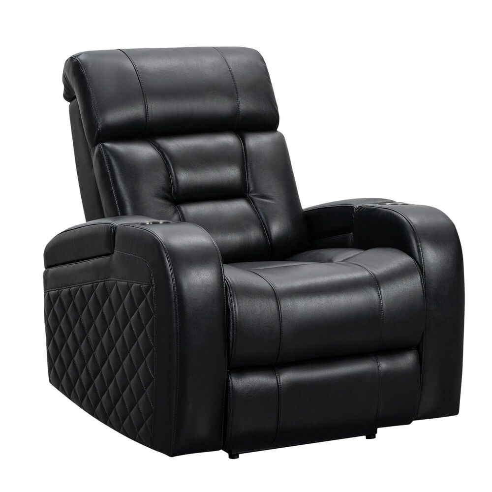 Other Bronston Leather Power Recliner in Black, , large