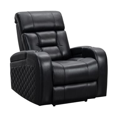 Other Bronston Leather Power Recliner in Black, , large