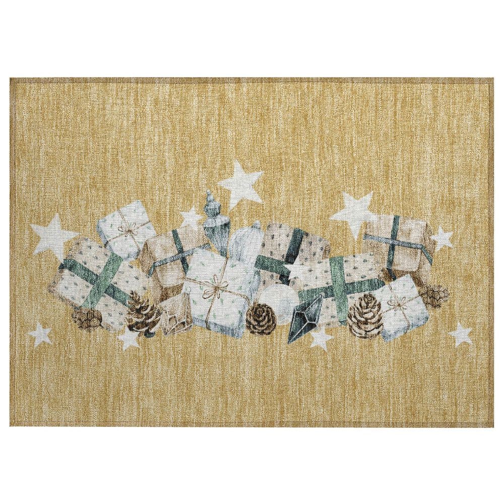 Dalyn Rug Company Wonderland WN33 2"6" x 3"10" Gold Indoor/Outdoor Area Rug, , large