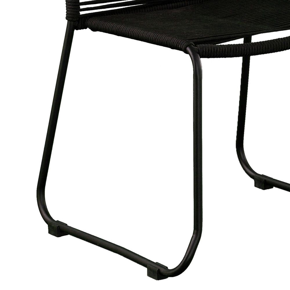 Southern Enterprises Padko Outdoor Rope Chair in Black &#40;Set of 2&#41;, , large