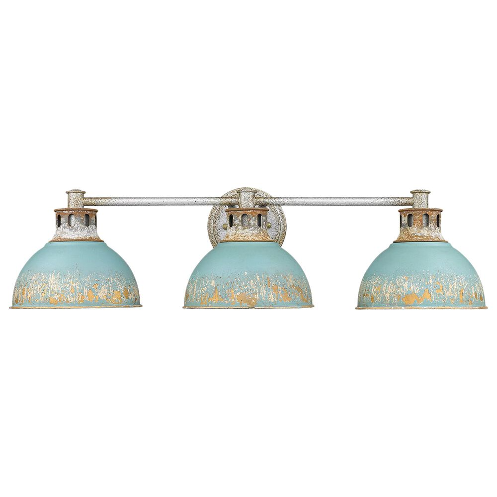 Golden Lighting Kinsley 3-Light Bath Vanity in Aged Galvanized and Teal, , large
