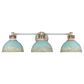 Golden Lighting Kinsley 3-Light Bath Vanity in Aged Galvanized and Teal, , large