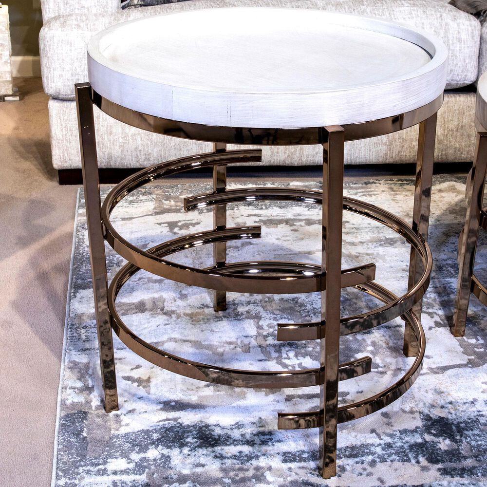 Signature Design by Ashley Montiflyn End Table in White and Gold Tone, , large