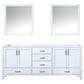 Lexora Home Jacques 80" Double Bathroom Vanity Cabinet Only in White and 30" Mirrors, , large