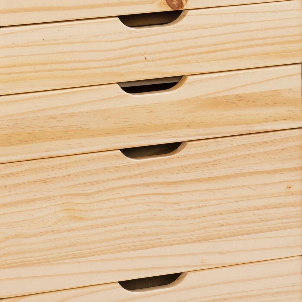 Linon Home Decor Cary 8-Drawer Rolling Cart in Natural, , large