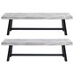 HOMLUX Carlisle Outdoor Bench in Light Gray and Black (Set of 2), , large