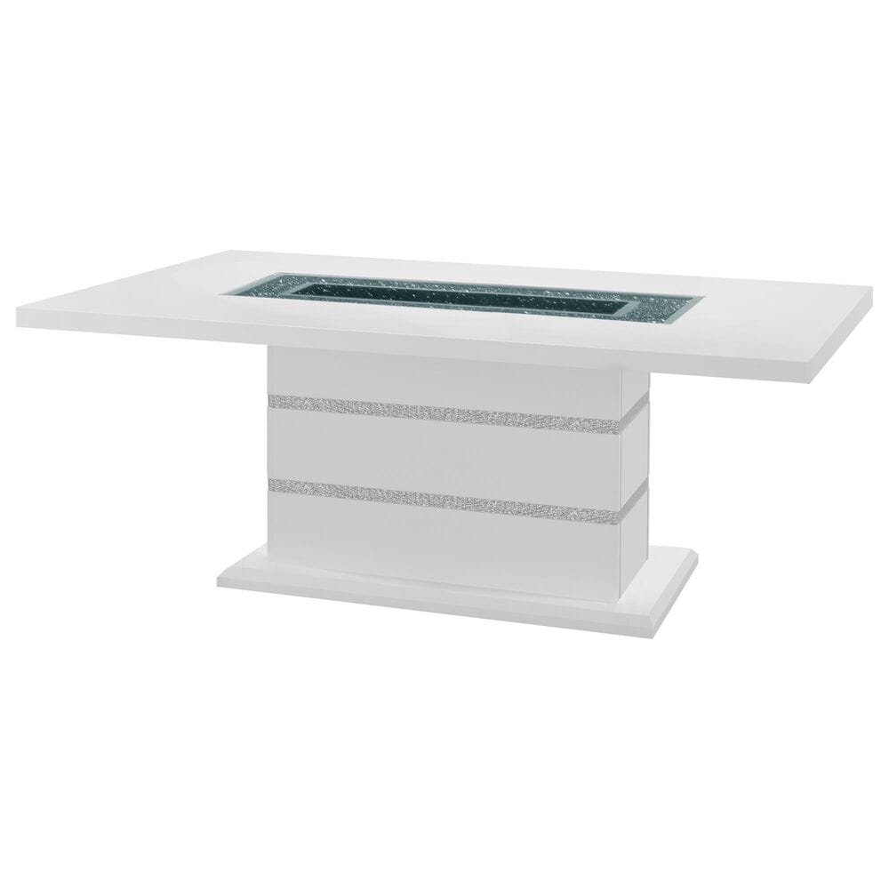 Global Furniture USA Monoco Pedestal Dining Table and 4 Dining Chairs in White, , large