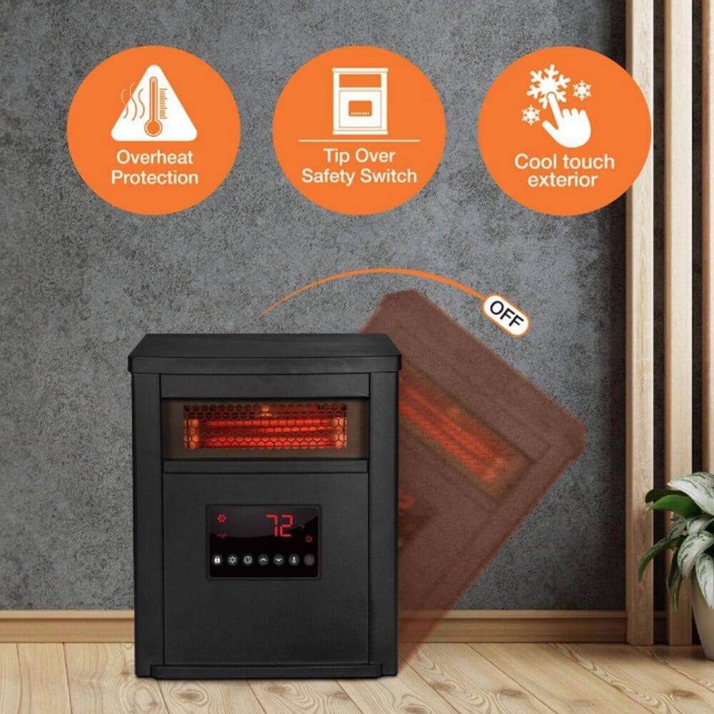 LifeSmart Infrared Electric Heater in Black, , large