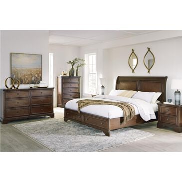 Ashley Trellington 4-Piece King Bedroom Set in Warm Brown Cherry, , large
