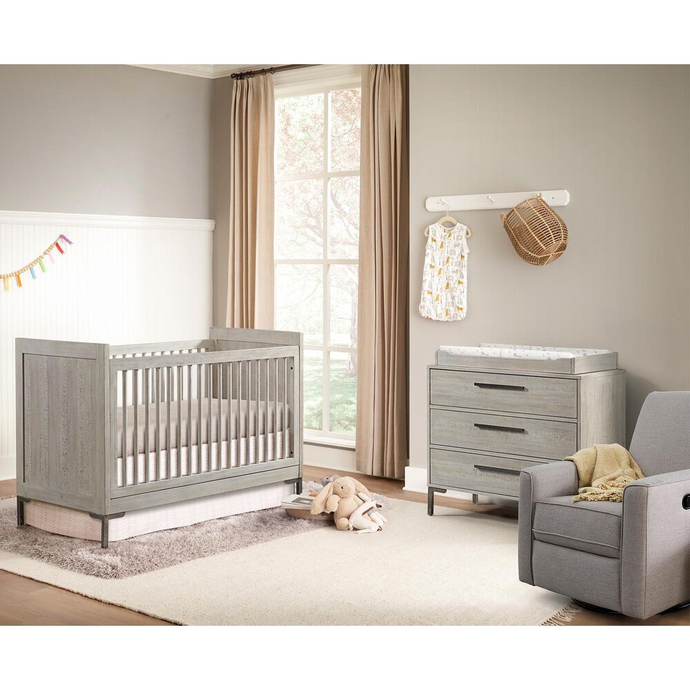 Eastern Shore Beck Convertible Raised End Panels Crib in Willow, , large
