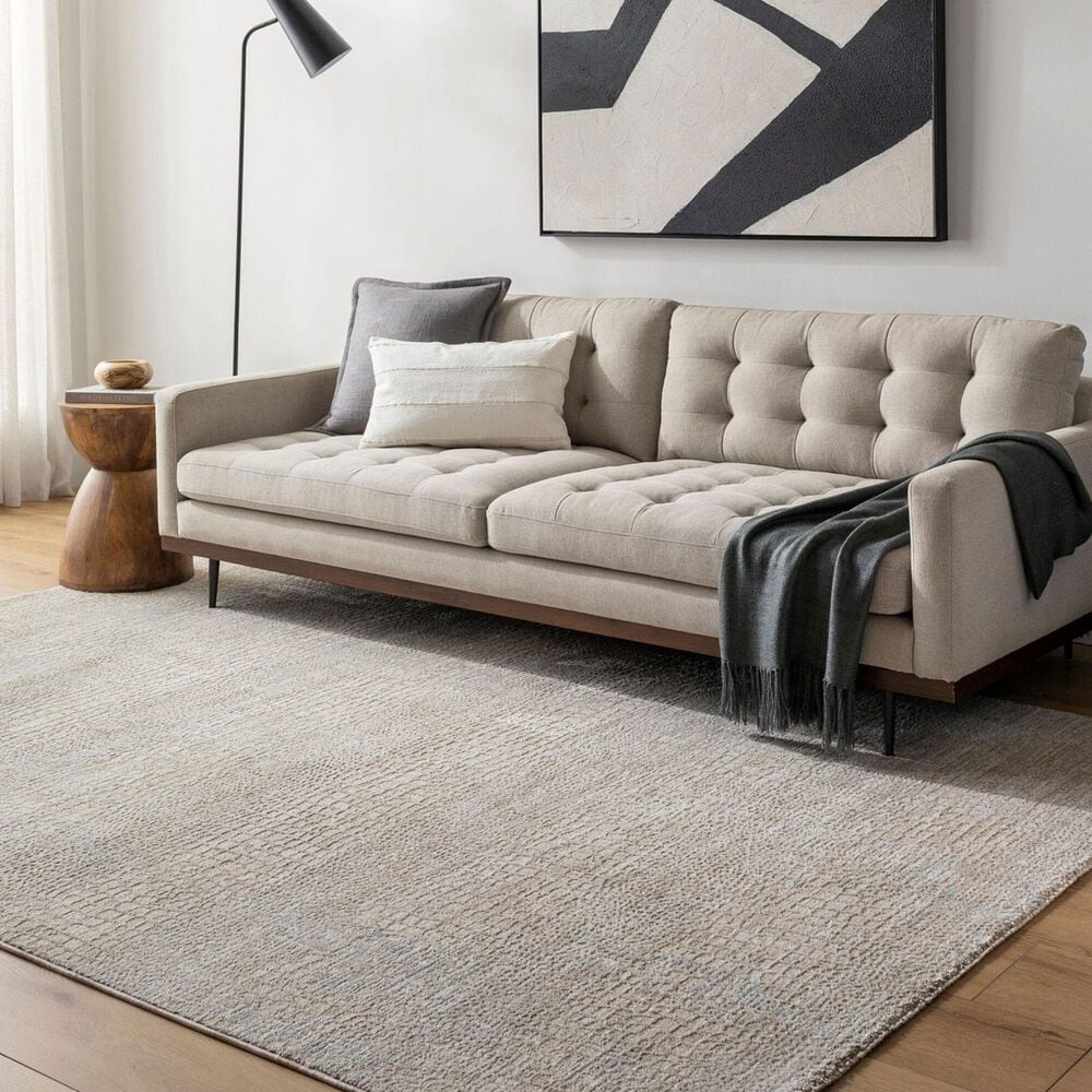 Surya Masterpiece Light Gray, Medium Gray and Ice Blue 10&#39; x 13&#39;11&quot; Area Rug, , large