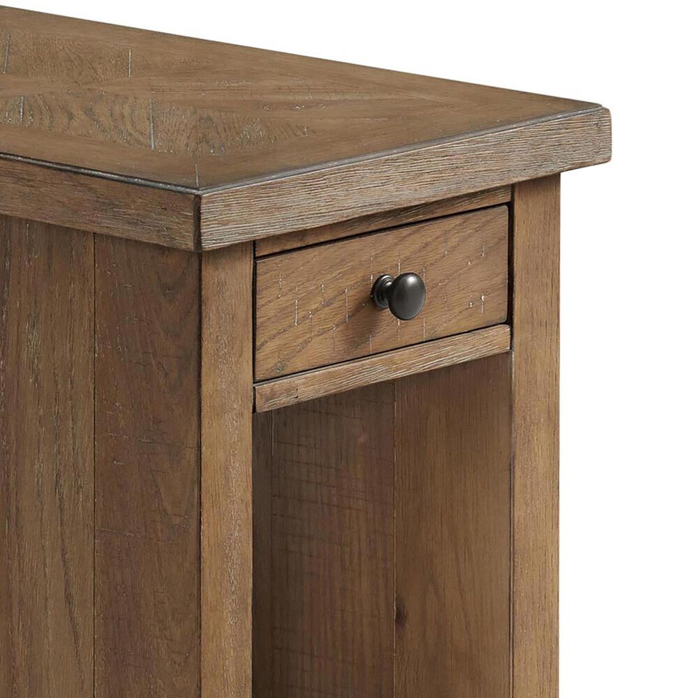 Hawthorne Furniture Landmark Chairside Table with Drawer in Weathered Oak, , large